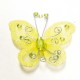 Letterlijk en figuurlijk schitterende organza vlinder met metaaldraad langs de randen geel