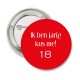 Button Effen rood met diverse tekst mogelijkheden
