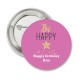 Button Be Happy roze met gouden ster 