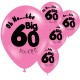 Pak met 10 roze ballonnen met de tekst The Big 60