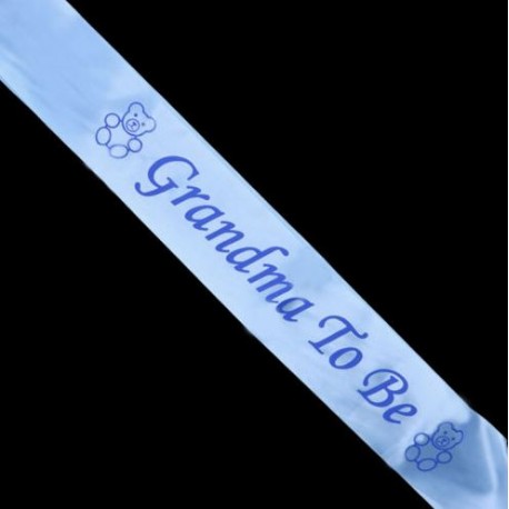 Blauwe sjerp met de tekst Grandma to Be