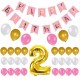 Happy 2st Birthday 28-delige decoratie set roze, goud en wit