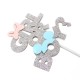 Boy or Girl taart topper Mickey en Minnie zilver