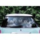 Auto decoratie stickers Mr. and Mrs wit