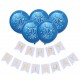 Ballon en slinger set 2 jaar donker en licht blauw 6-delig