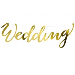 Banner Wedding glanzend metallic goud