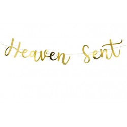 Banner Heaven Sent glanzend metallic goud