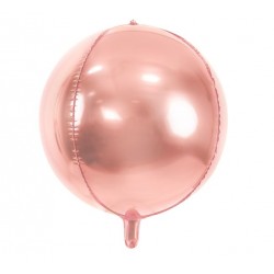 Metallic ronde folie ballon met een doorsnede van 40 cm rosé goud