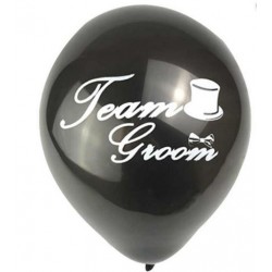 Ballon zwart met witte tekst Team Groom