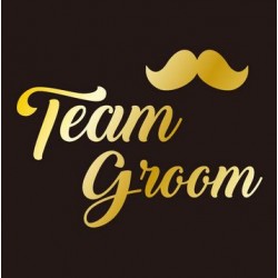 Goudkleurige tatoeage Groom Team moustache