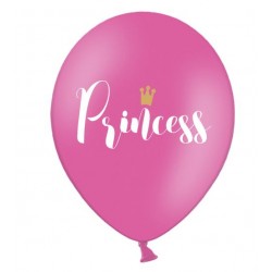 Ballonnen Princess. Roze met witte en gouden opdruk