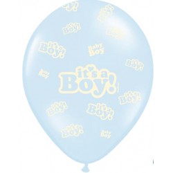 Ballonnen It's a Boy blauw met wit