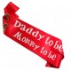 Babyshower sjerpen set Mommy en Daddy to be met beertjes rood