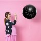 Big Balloon met in sierlijke letters Ready to Pop met roze of blauwe confetti er in