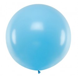 Ronde ballon met een doorsnede van 1 meter pastel hemels blauw