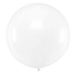 Ronde ballon met een doorsnede van 1 meter pastel doorzichtig