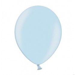 Ballonnen 23 cm baby blue metallic extra sterk voor helium of lucht per 10, 20, 50 of 100 stuks
