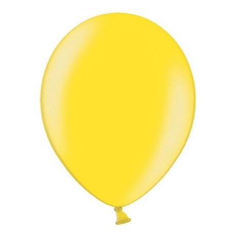 Ballonnen 23 cm citroen geel metallic extra sterk voor helium of lucht per 10, 20, 50 of 100 stuks