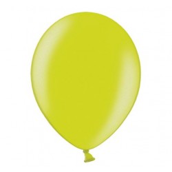 Ballonnen 23 cm lime groen metallic extra sterk voor helium of lucht per 10, 20, 50 of 100 stuks