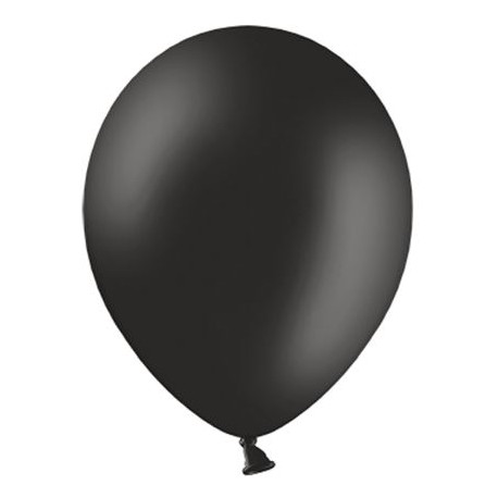 Ballonnen 23 cm pastel zwart extra sterk voor helium of lucht per 10, 20, 50 of 100 stuks