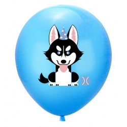 5 ballonnen Happy Dog blauw