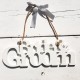 Aanbieding wit houten letterbord Bride and Groom