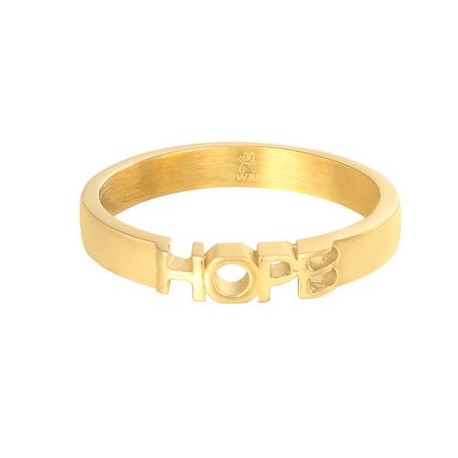 Quote ring Hope goud