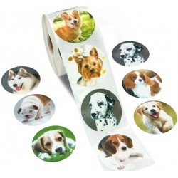 Gekleurde honden poot sticker per stuk of per rol