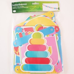Grote letterbanner Babyshower in vrolijke kleuren