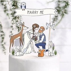 Bruidstaart topping Marry Me 10-delig