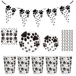 Black and White Dogs party set XL 76 delig