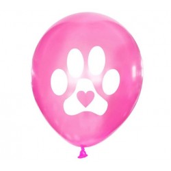 5 honden ballon Dog Lover roze met wit