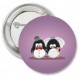 Button Pinguin Love purple