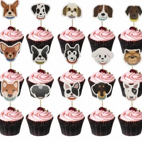 Pak met 16 cupcake toppers Lovely Dogs