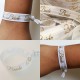 Elastische armbanden set Bride wit en Bridesmaid rood