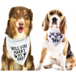 Honden bandana set Will You Marry my Dad en She Said Yes