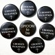 Set met 7 Buttons Groom's Wolfpack en 1x Groom to Be zwart