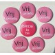 Buttonset set met 7 X button Vrij Gezellig roze en 1x Bride to Be roze 