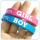 Set met 12 elastische rubberen armbanden Team Boy en Team Girl