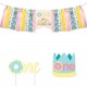 3-delige luxe eerste verjaardags set Pastel donut One 