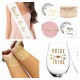 31-delige vrijgezellenfeest set Bride Tribe roze wit goud met sjerp, buttons, tatoeages en armbanden