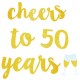 Gouden glitter banner Cheers to 50 years met champagneglazen