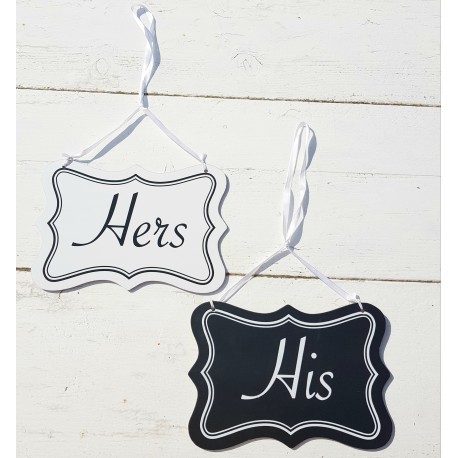 His and Hers houten decoratie bordjes