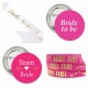 Vrijgezellenfeest set Bride to Be wit met roze en goud met sjerp en armbanden en buttons