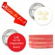 Vrijgezellenfeest set Bride to Be rood met wit en goud met sjerp, armbanden en buttons