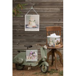 Collage de Mariage met gastenboek moneybox en decoratiebord Toilettes