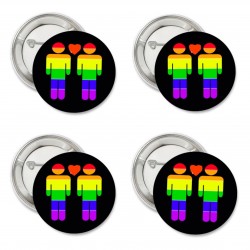 4 Buttons Rainbow Pride Man