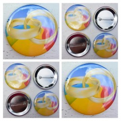 10 Buttons Rainbow Rings