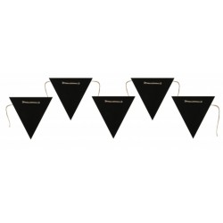 Krijtbord vlaggenlijn met touw met 5 beschrijfbare krijtbord driehoeken