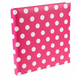 Gastenboek Dots roze met witte stippen